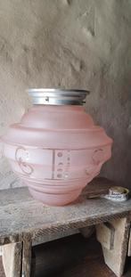 Franse art deco geslepen glazen plafondlamp jaren 30 40, Ophalen of Verzenden