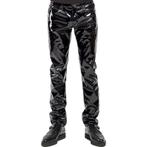 Heren zwarte glimmende kunst leren broek wetlook latex look, Verzenden, Nieuw, Overige maten, Zwart