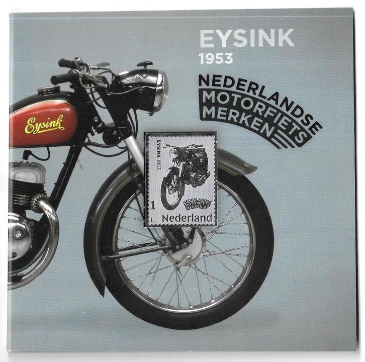 Postzegel met zilver – Ned. motorfietsmerken – Eysink 1953, Postzegels en Munten, Postzegels | Nederland, Postfris, Na 1940, Verzenden