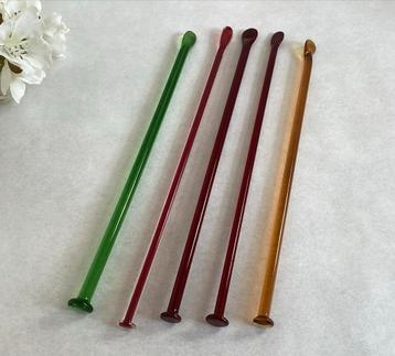 Roerstaafjes glas - Set van 5 beschikbaar voor biedingen