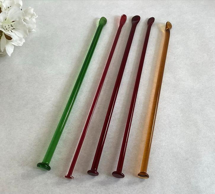 Roerstaafjes glas - Set van 5, Huis en Inrichting, Keuken | Keukenbenodigdheden, Gebruikt, Ophalen of Verzenden