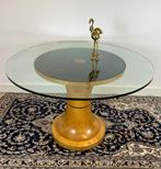 Spectaculaire houten eettafel uit Italie, 1960's, Gebruikt, Design, Rond, Ophalen of Verzenden