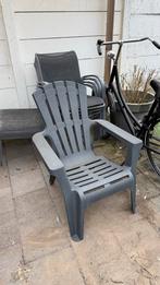 Tuinstoel Kunststof Antraciet, Ophalen of Verzenden, Gebruikt, Kunststof, Stapelbaar