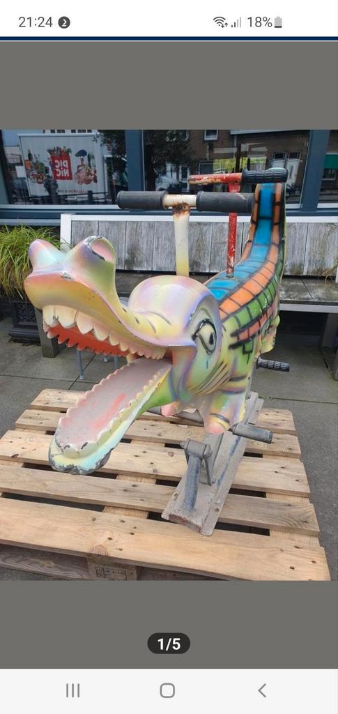 Vintage Krokodil Wip Kippen - Speeltuin Attractie, Antiek en Kunst, Antiek | Speelgoed, Ophalen