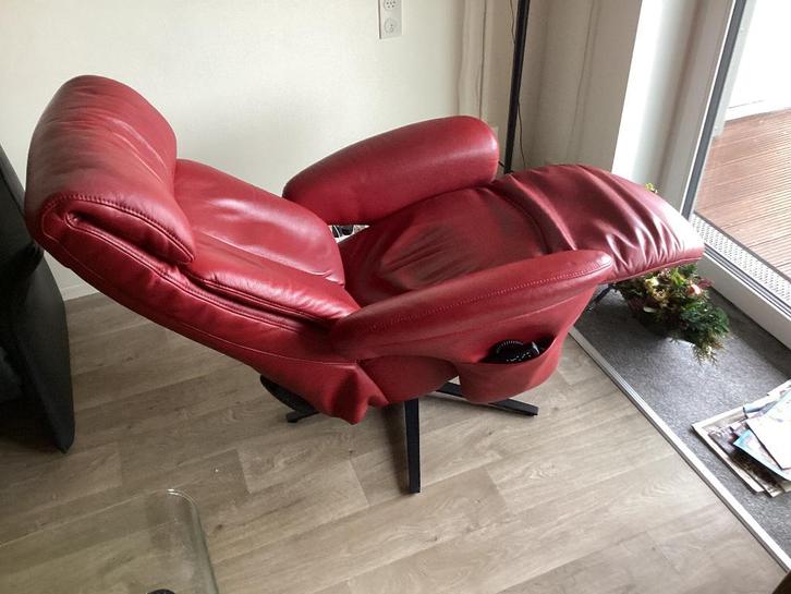 Sta op stoel, Huis en Inrichting, Stoelen, Zo goed als nieuw, Eén, Leer, Rood, Ophalen of Verzenden