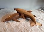 Handgesneden houten dolfijnen, Antiek en Kunst, Kunst | Beelden en Houtsnijwerken, Ophalen of Verzenden