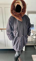 Zwart grijzen long parka jacket coat size 40 L42xl zgan, Ophalen of Verzenden, Zo goed als nieuw, Maat 42/44 (L), Zwart