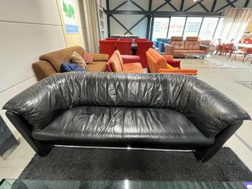 Bank leolux leer zwart aanbieding  beschikbaar voor biedingen