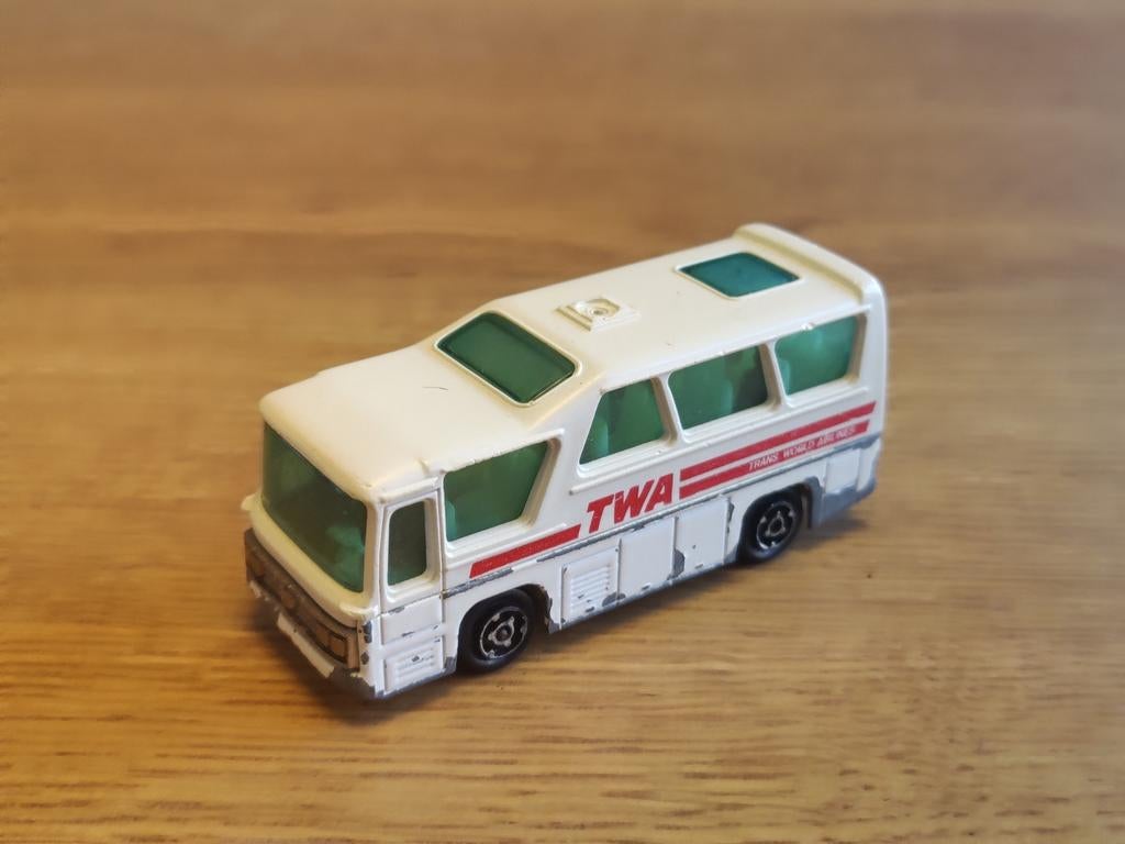 Majorette Minibus TWA WIT, Ophalen of Verzenden, Zo goed als nieuw, Auto
