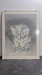 Print van poes in wissellijst, Ophalen