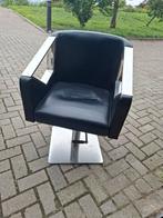 Stijlvolle zwarte kapperstoel, Huis en Inrichting, Stoelen, Gebruikt, Stoel, Zwart, Kapperstoel