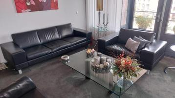 Leolux bankstel bankstellen modern zwart leer bankstel beschikbaar voor biedingen