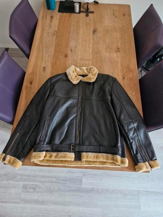 Leren winter jas lees advertentie, Kleding | Heren, Jassen | Winter, Nieuw, Overige maten, Bruin, Ophalen of Verzenden