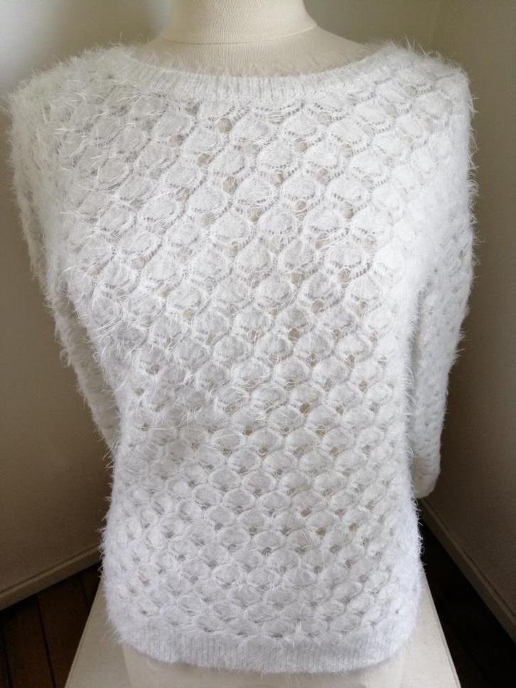 GARCIA Jeans trui wit ajour maat S, Kleding | Dames, Truien en Vesten, Zo goed als nieuw, Maat 38/40 (M), Wit, Ophalen of Verzenden