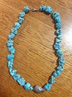 Leuke turquoise ketting zilveren sluiting en vis hangertje, Sieraden, Tassen en Uiterlijk, Antieke sieraden, Verzenden