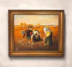 Prachtig schilderij | vrouwen aan het oogsten, Ophalen of Verzenden