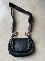 Zwarte leren buideltas, Ophalen of Verzenden, Zo goed als nieuw, Zwart