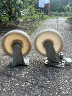 Zware bok- en zwenkwielen  6 stuks (3 vast, 3 zwenk met rem), Doe-het-zelf en Verbouw, Zwenkwielen, Ophalen, Zo goed als nieuw