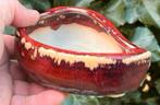 Bonsai schaal Ossenbloed rood geglazuurd 13,6x9,7x4,8, Ophalen of Verzenden, Zo goed als nieuw, Overige vormen, Aardewerk