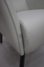 Luxe fauteuil Joris Jess Design echt leer lichtgrijs, Leer, 75 tot 100 cm, Zo goed als nieuw, Ophalen