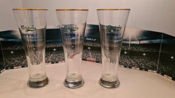Carlsberg Uefa Euro 1996 Bierglazen - Set van 3 beschikbaar voor biedingen
