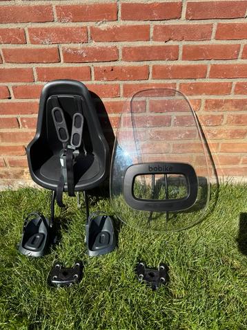 Bobike mini ONE black fietsstoeltje met scherm en 2 adapters beschikbaar voor biedingen