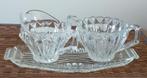 suiker/roomstelletje 3-delig geperst glas, volgnr 6, Antiek en Kunst, Ophalen of Verzenden