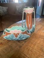 Art nouveau Jugendstil vaasje en barbotine, Ophalen of Verzenden