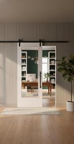 Glazen schuifdeur of dubbele klapdeur, Doe-het-zelf en Verbouw, Deuren en Horren, 215 cm of meer, Binnendeur, Ophalen of Verzenden