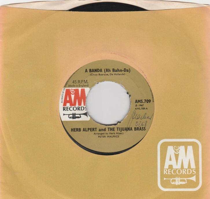 Herb Alpert - A Banda / Miss Frenchy Brown, Cd's en Dvd's, Vinyl | Pop, Zo goed als nieuw, 1960 tot 1980, Overige formaten, Verzenden
