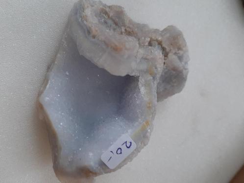 Chalcedoon met kristallen (blauw), Verzamelen, Mineralen en Fossielen, Mineraal, Ophalen of Verzenden