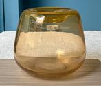 Gele glazen vaas, Ophalen of Verzenden, Gebruikt, Geel, Glas