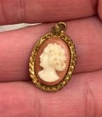 Vintage goudkl kettinghanger hangertje camee Costume jewelry, Sieraden, Tassen en Uiterlijk, Antieke sieraden, Ophalen of Verzenden