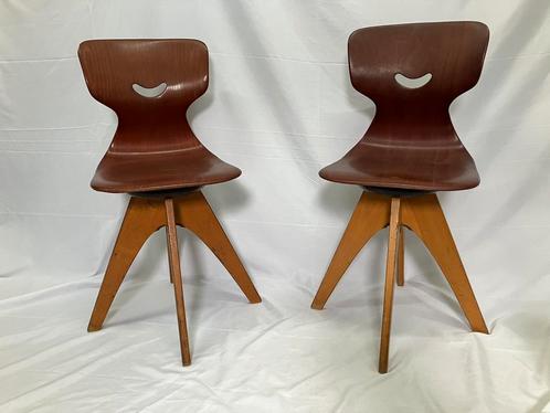 Pagholz Flötotto 2 stuks vintage Duitse draaibare stoelen, Verzamelen, Retro, Huis en Inrichting, Ophalen