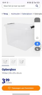 Plastic opbergbakken, Doe-het-zelf en Verbouw, Kratten en Dozen, Ophalen, Zo goed als nieuw, Bak of Kist, Minder dan 35 cm