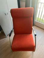 Retro oranje rib stoel, Huis en Inrichting, Fauteuils, Ophalen, Gebruikt, 75 tot 100 cm, Metaal