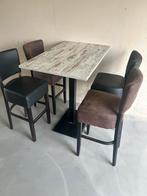 Sta tafel met 4 barkrukken, Ophalen, Zo goed als nieuw