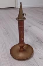 oude schuifkandelaar met snuiter, Antiek en Kunst, Antiek | Kandelaars, Ophalen of Verzenden, Koper of Brons