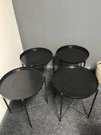 Gladom bijzettafeltje Ikea zwart, Huis en Inrichting, Minder dan 55 cm, Metaal of Aluminium, Rond, Zo goed als nieuw