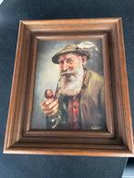 Schilderij van Tauber. Jager met pijp. Izgst. €15,00, Antiek en Kunst, Ophalen of Verzenden
