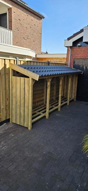 Houtberging geimpregneerd 4m3 4mx1,80x0,80 nu €425,00! beschikbaar voor biedingen