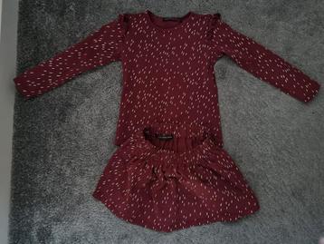 Your wishes wijnrood setje rokje en shirtje maat 98-104 beschikbaar voor biedingen