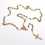 6mm Rozenkrans Ketting Heren Stalen Goud Kleur Kralen, Sieraden, Tassen en Uiterlijk, Kettingen, Nieuw, Goud, Overige materialen