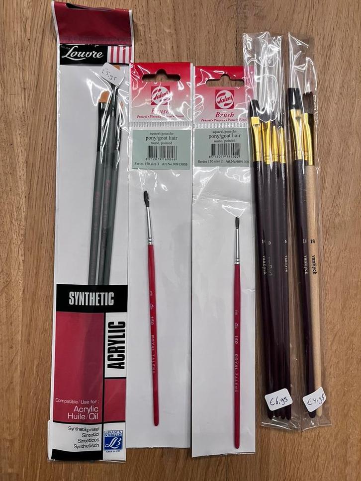 Penselen Set - Louvre, Talens, Van Eyck, Hobby en Vrije tijd, Schilderen, Nieuw, Penseel of Kwast, Ophalen of Verzenden