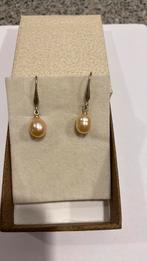 Oorbellen zilver met echte zoetwater parels 3.5 cm lang, Sieraden, Tassen en Uiterlijk, Antieke sieraden, Ophalen of Verzenden