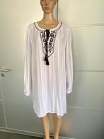 i293 Yesta maat 50+52 lange blouse tuniek Ibiza jurk wit, Ophalen of Verzenden, Blouse of Tuniek, Wit, Nieuw