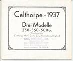 Calthorpe 250, 350 en 350 cc Birmingham folder 1937 (3746z), Verzenden, Overige merken