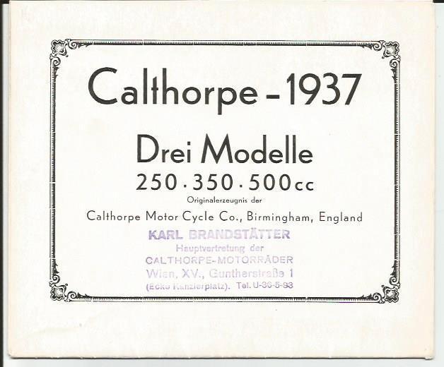 Calthorpe 250, 350 en 350 cc Birmingham folder 1937 (3746z), Motoren, Handleidingen en Instructieboekjes, Overige merken, Verzenden