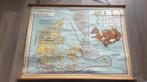Vintage schoolplaat Denemarken Bakker & Rusch 85 x 115cm, Ophalen, Aardrijkskunde
