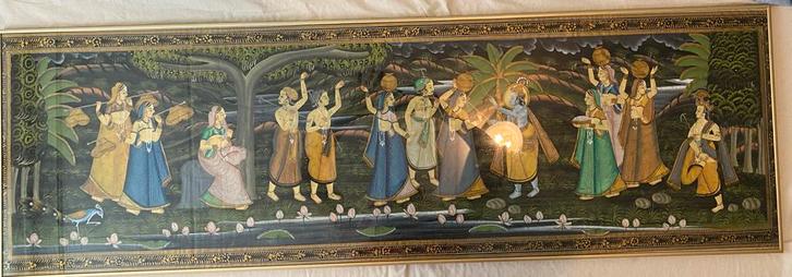 Indiase Schilderingen Ingelijst - Klassiek Kunstwerk India, Antiek en Kunst, Kunst | Niet-Westerse kunst, Ophalen